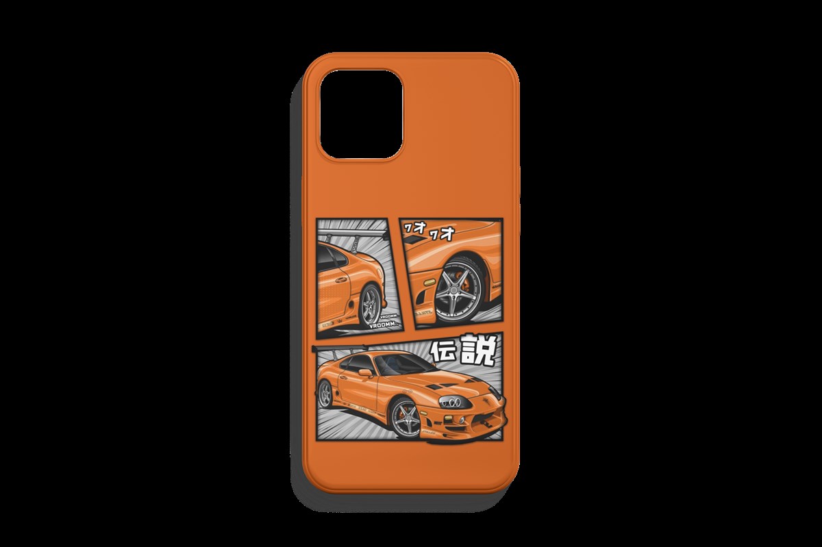 Toyota Supra Turuncu 2 Tasarımı Telefon Kılıfı 1. Kalite Baskı