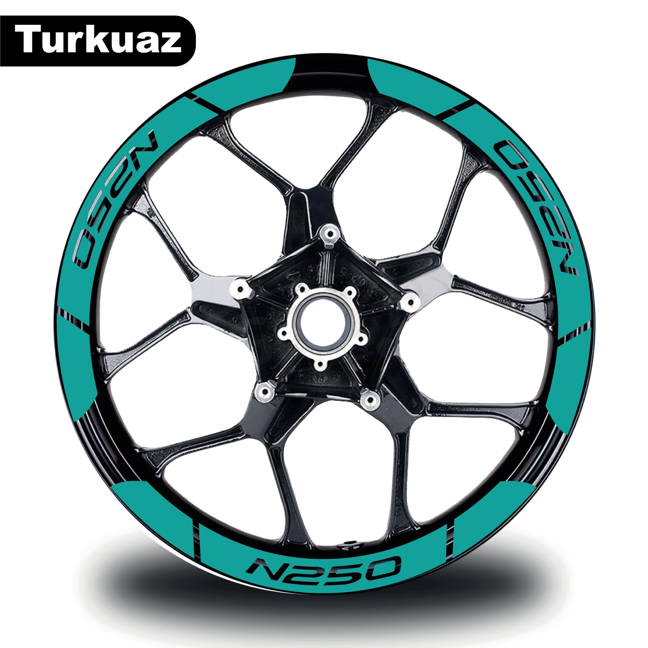 N250Turkuaz Bajaj N250 Geniş Jant Sticker Etiket Modeli