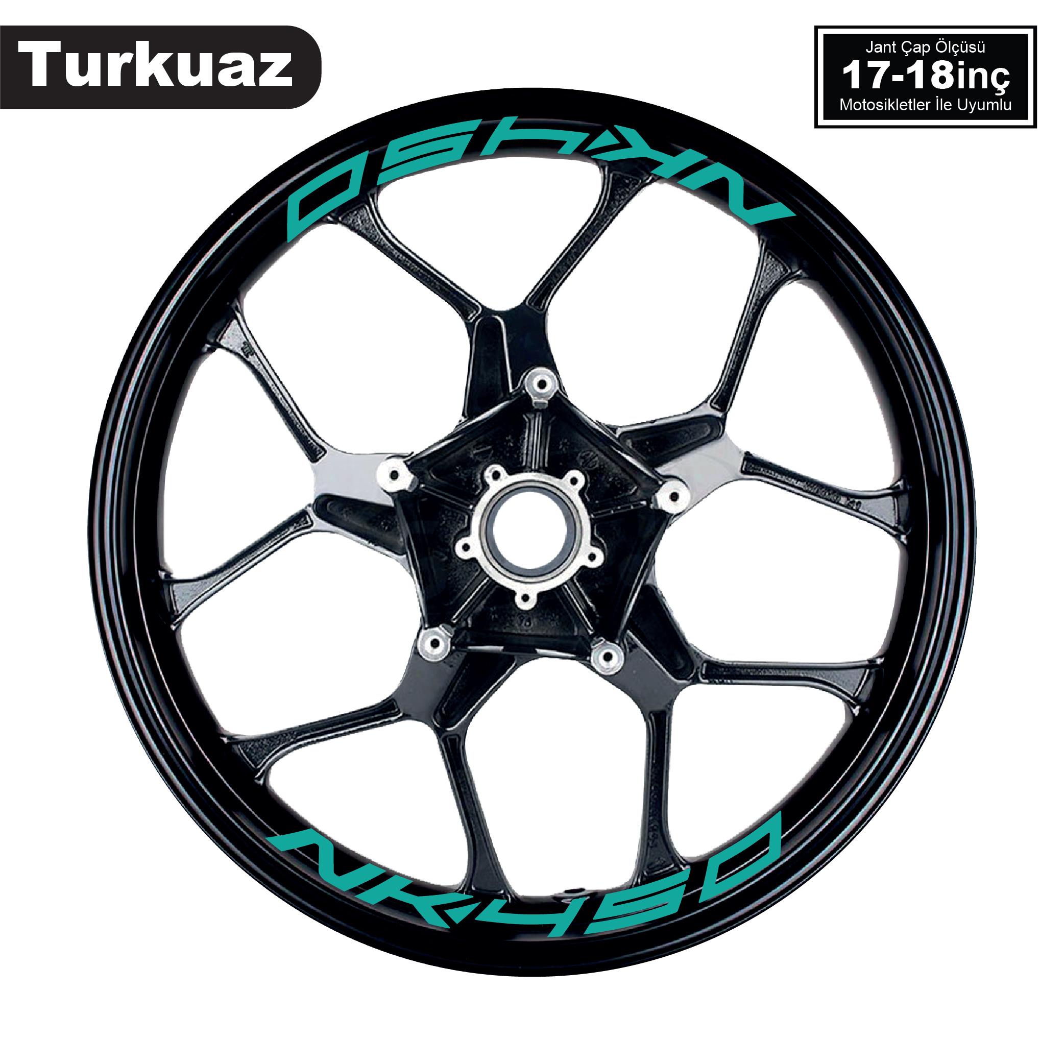 450 NKTurkuaz CFMOTO 450NK Yazılı 8 Li Jant İçi Yazı Sticker 