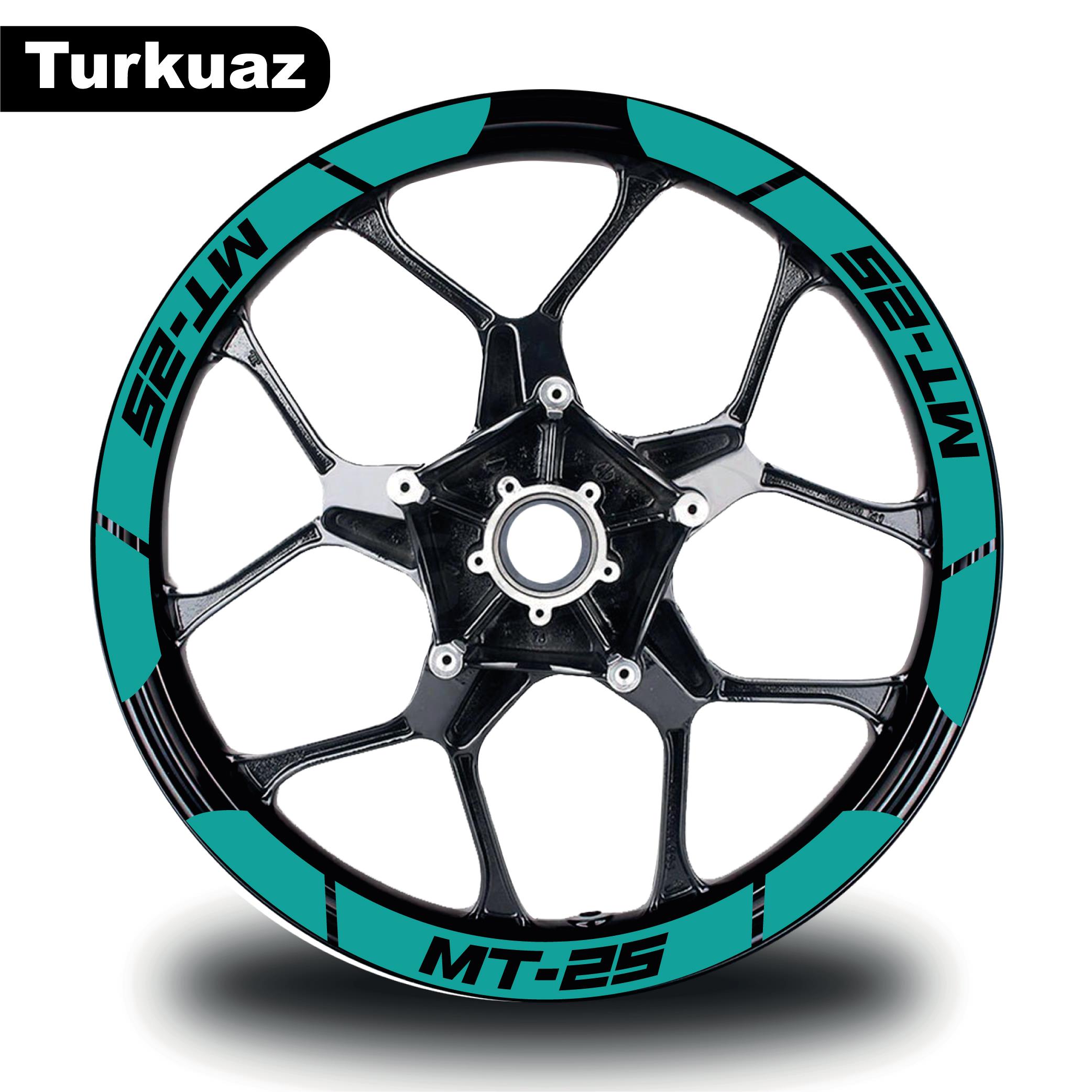 MT-25Turkuaz Yamaha MT-25 Geniş Jant Sticker Etiket Modeli