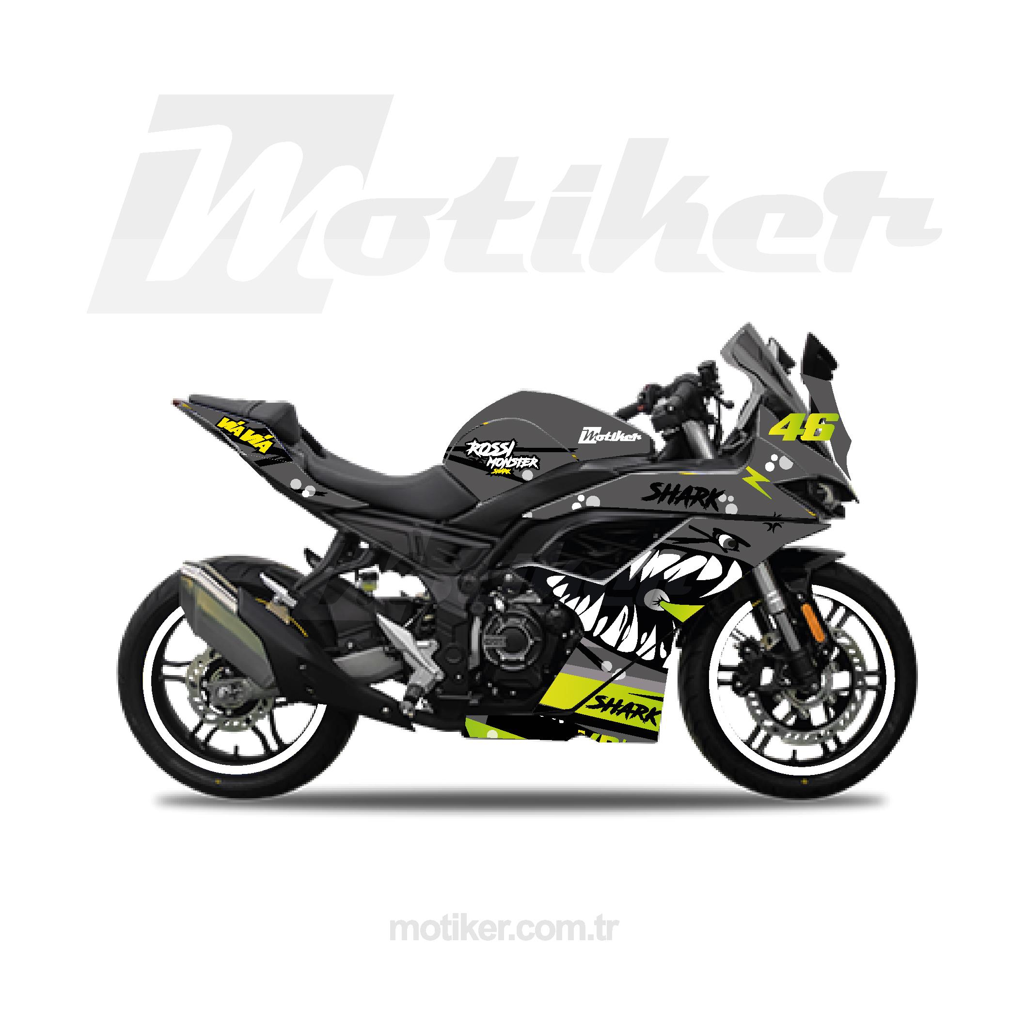VOGEVOGE 250RR Gri Shark Sticker Etiket Kaplama Modeli