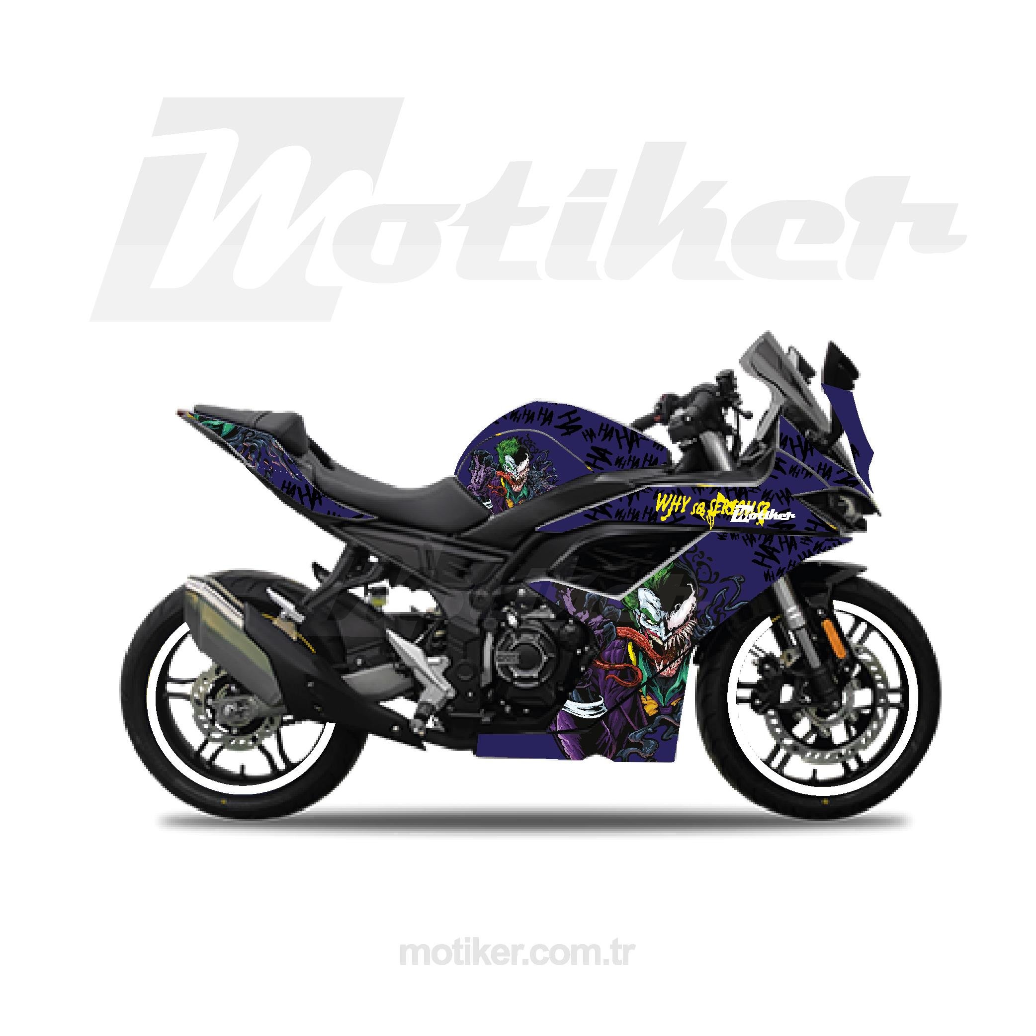 VOGEVOGE 250RR Lacivert Joker Sticker Etiket Kaplama Modeli