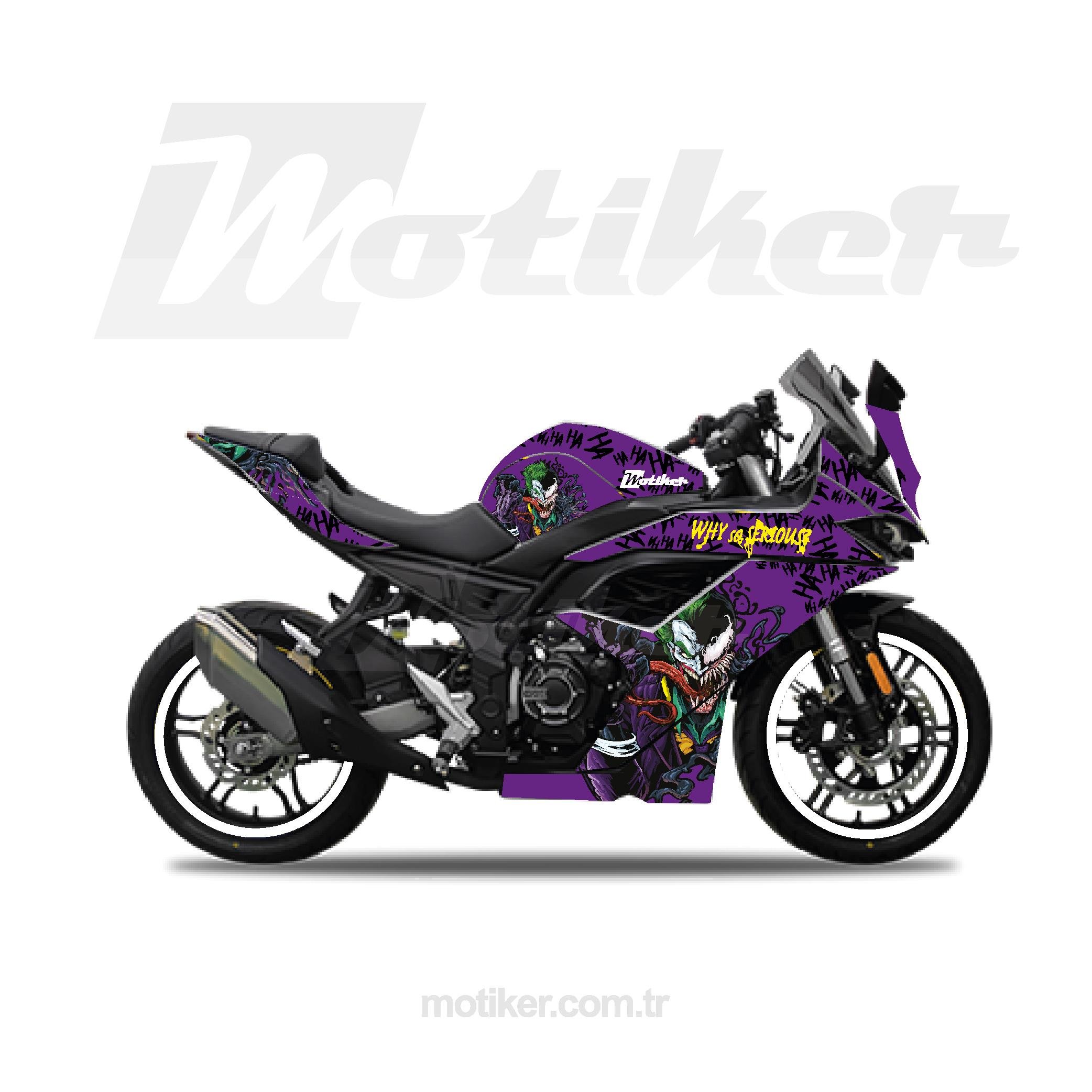 VOGEVOGE 250RR Mor Joker Sticker Etiket Kaplama Modeli