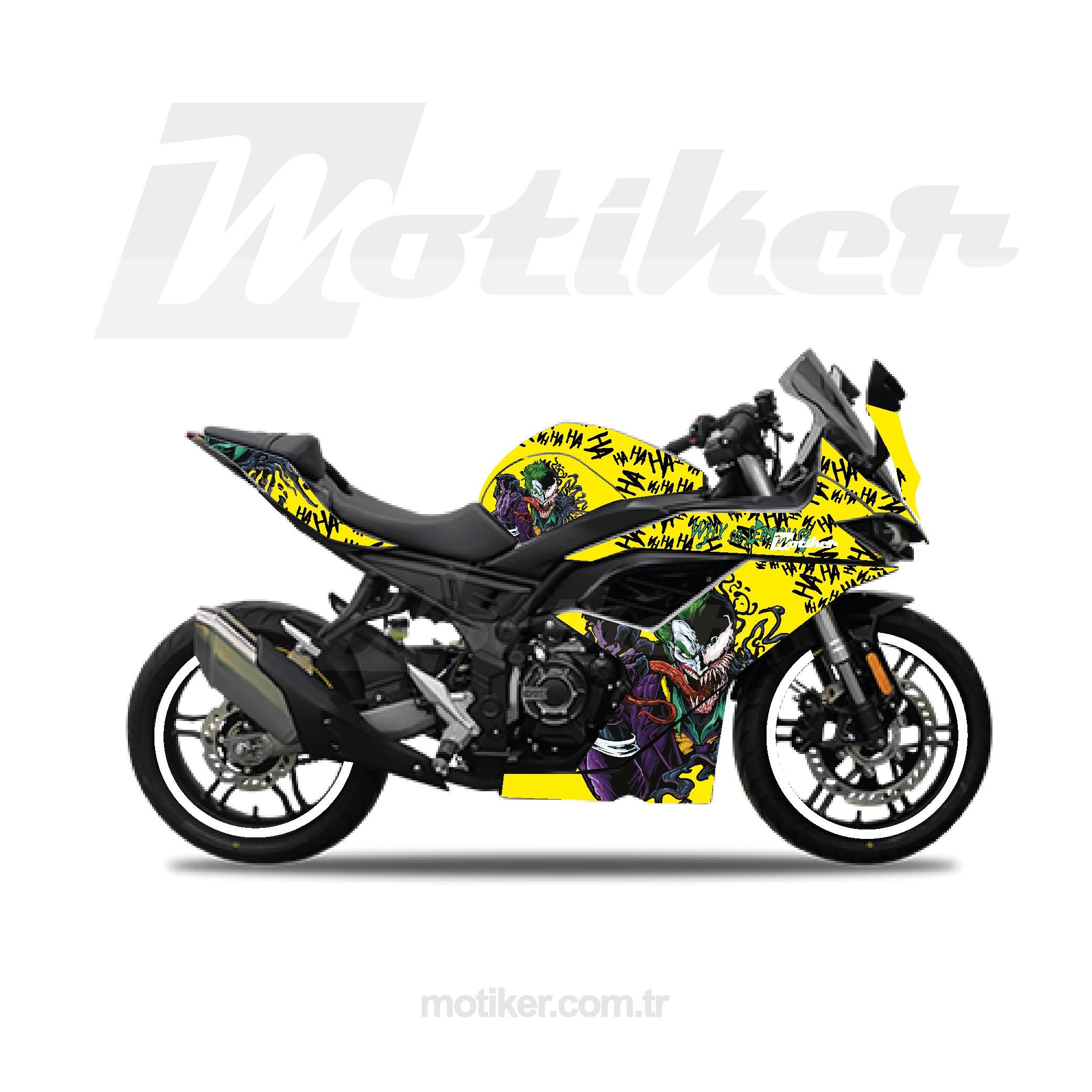 VOGEVOGE 250RR Sarı Joker Sticker Etiket Kaplama Modeli