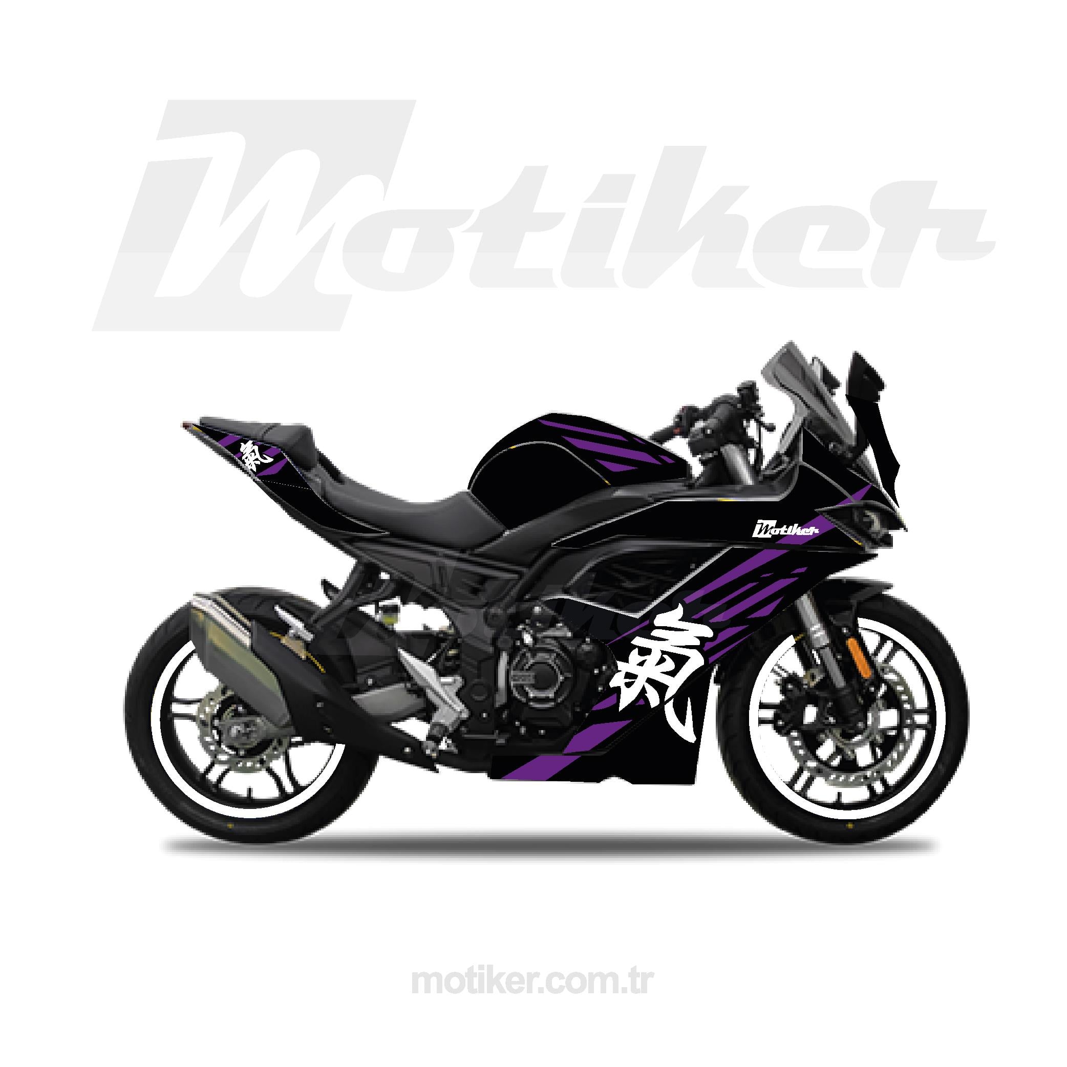 VOGEVOGE Japan Modeli Mor Parçalı Sticker Etiket Kaplama Modeli 