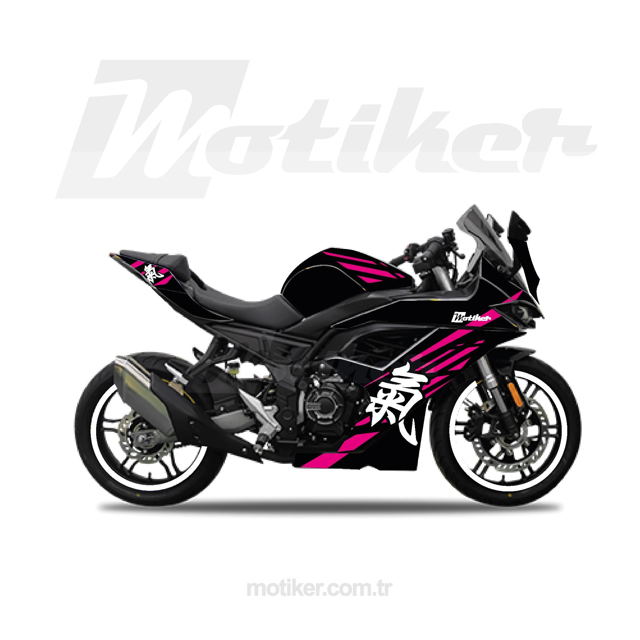 VOGEVOGE Japan Modeli Pembe Parçalı Sticker Etiket Kaplama Modeli 