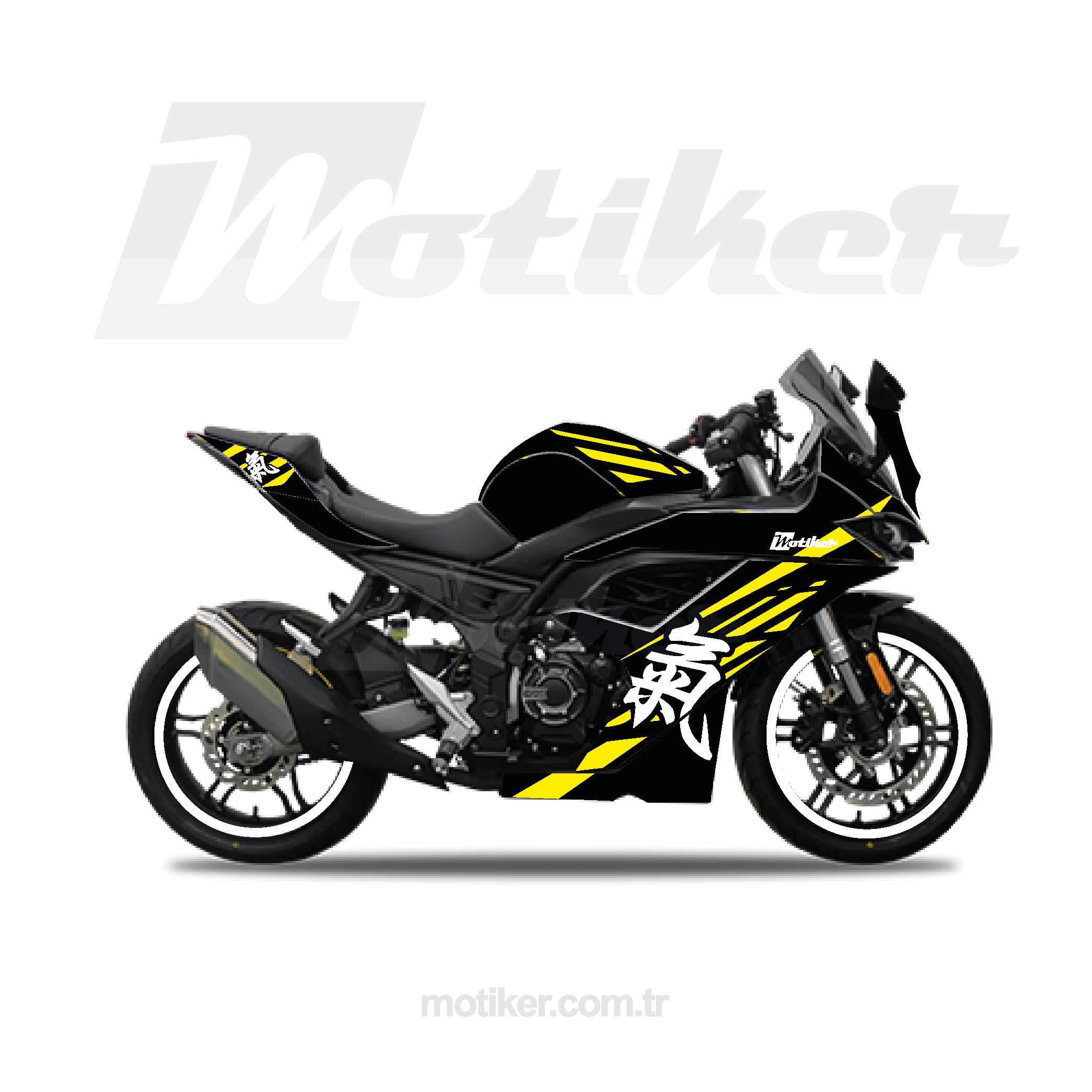 VOGEVOGE Japan Modeli Sarı Parçalı Sticker Etiket Kaplama Modeli 