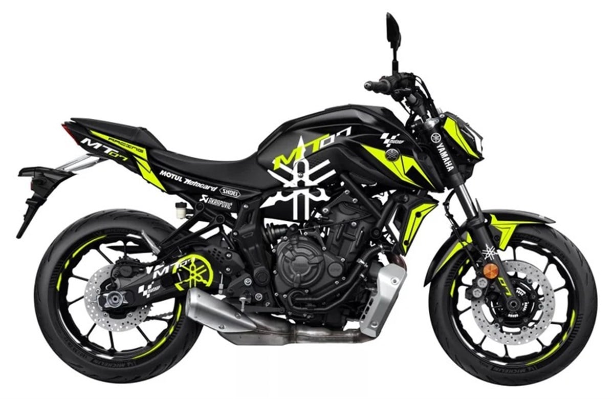 Yamaha MT-07 2017-19 Neon Sarı Sticker Etiket Modeli