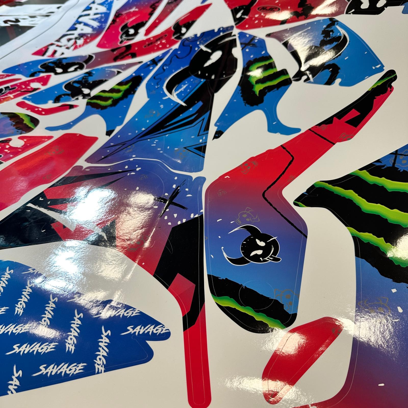 MT-07YAMAHA MT-07 2021-2024 Savage Parçalı Kaplama Sticker Etiket Modeli Pembe Mor Mavi