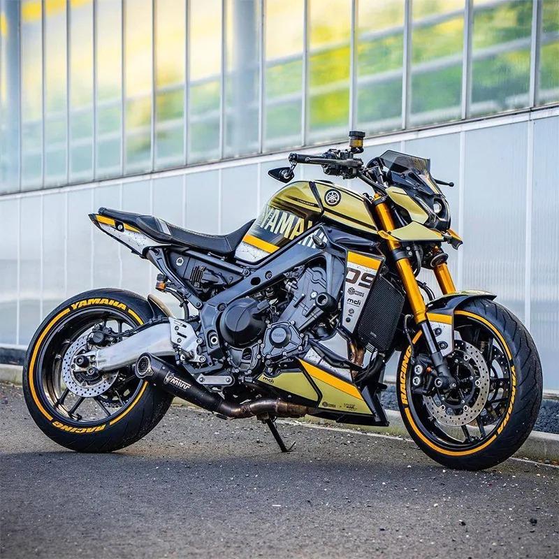 MT-09Yamaha MT-09 Yellow Crown Kaplama Motosiklet Tasarımı Sticker Etiket Modeli
