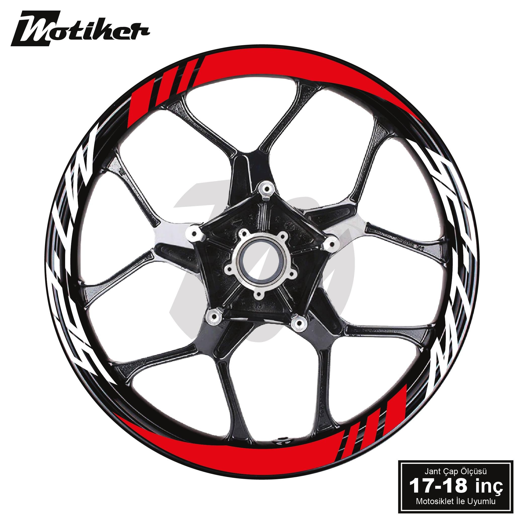 MT-25Yamaha MT-25 Geniş Jant Sticker Modeli 16'lı Kırmızı Beyaz