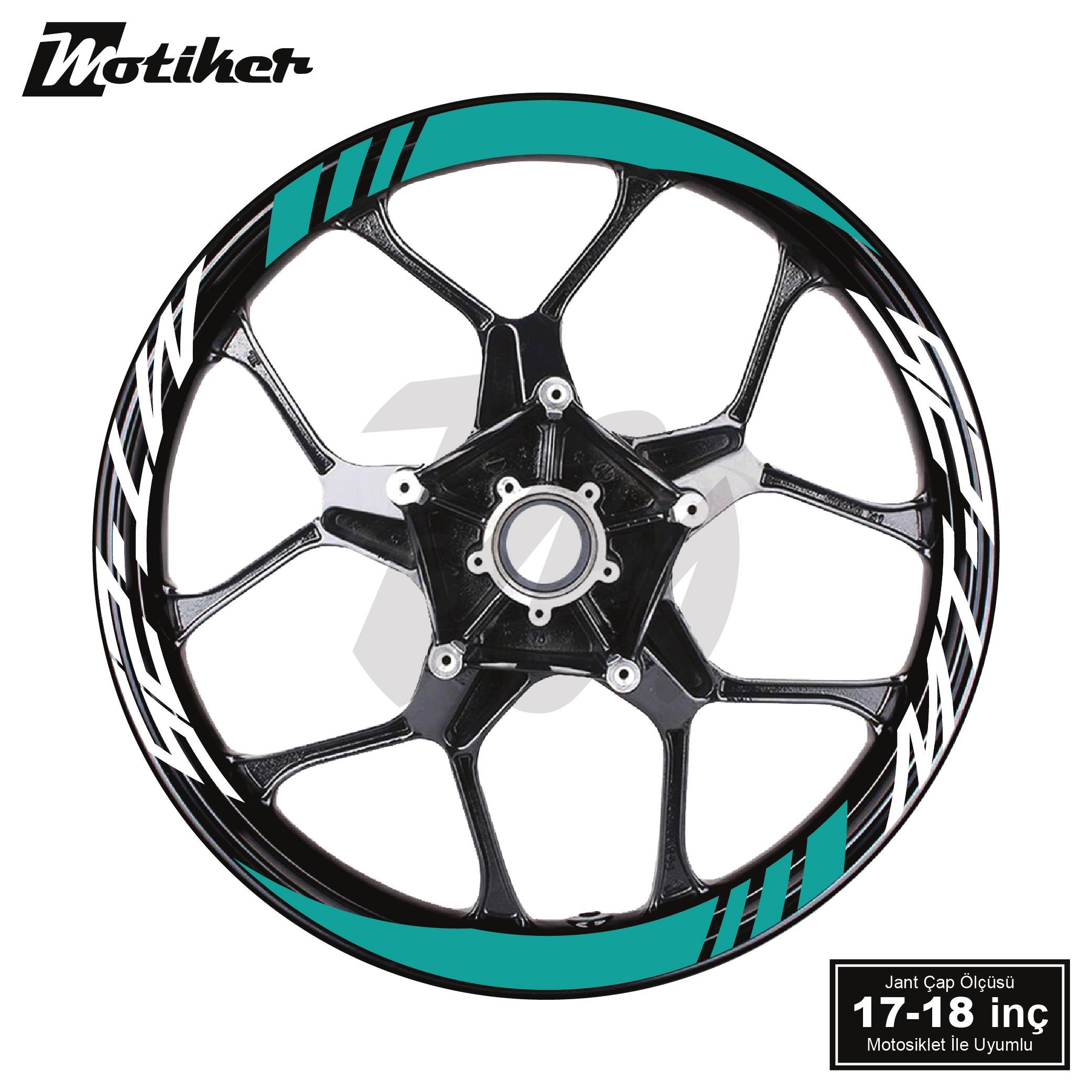 MT-25Yamaha MT-25 Geniş Jant Sticker Modeli 16'lı Turkuaz