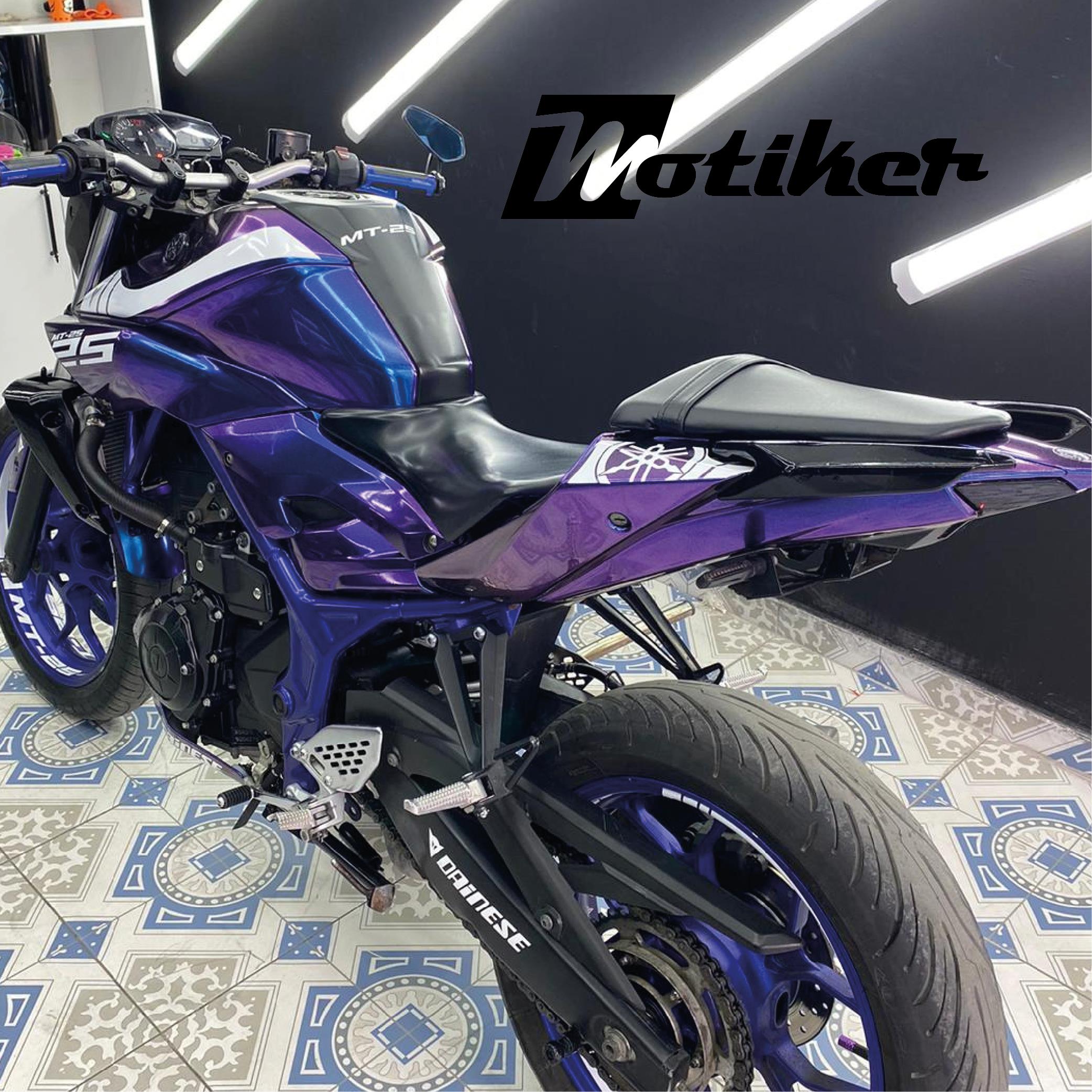 Motosiklet Kaplama Yamaha MT-25 Motosklet Mor Hologram Cast Folyo Kaplama 