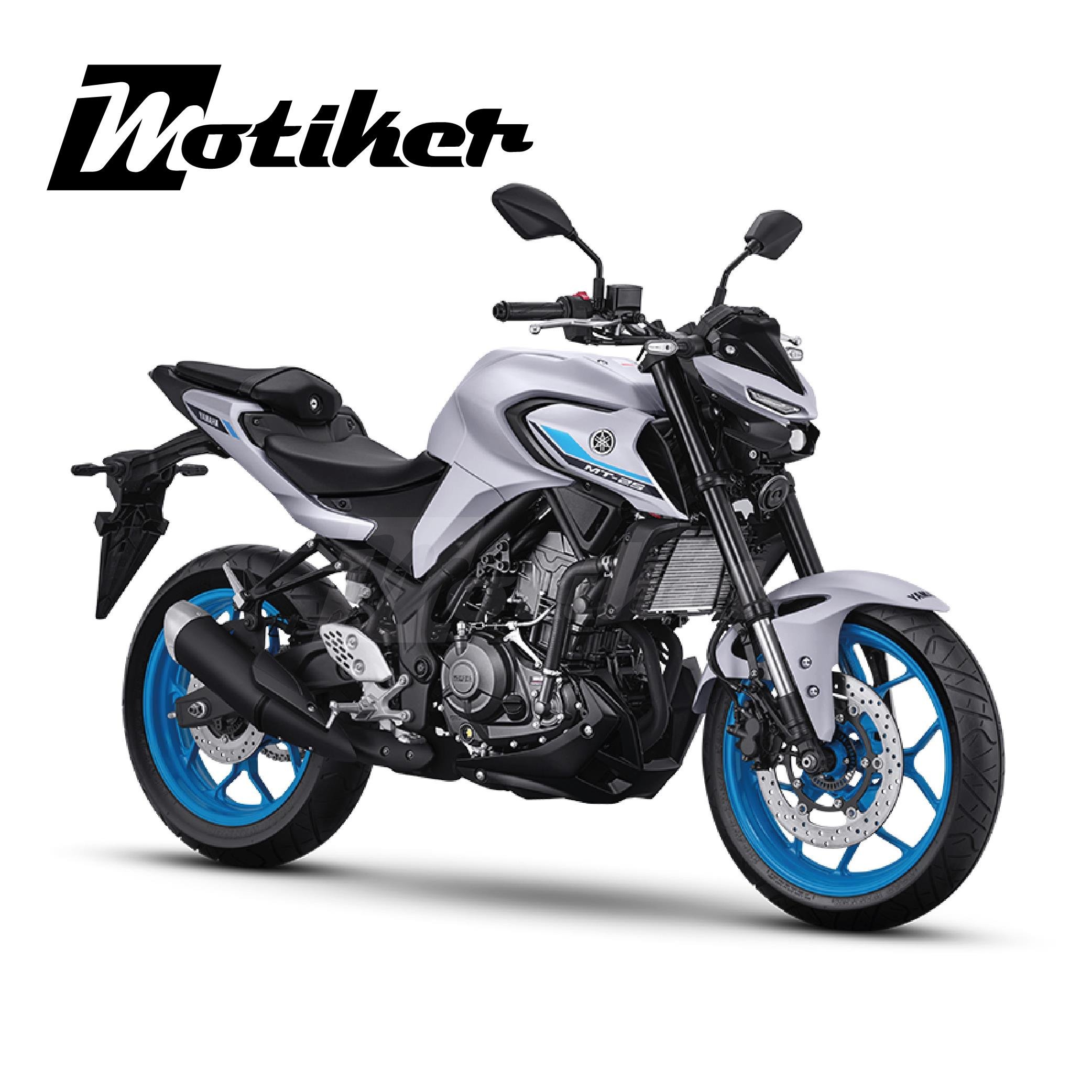 MT-25Yamaha MT-25 Yan Grenaj Orjinal Tasarım Sticker Etiket Modeli Açık Mavi Siyah 2019-2025