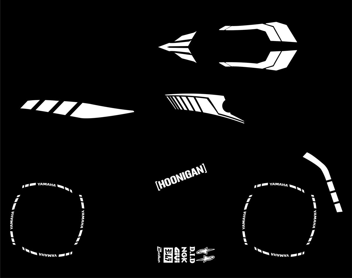 Yamaha MT125 Parçalı Sticker Etiket Modeli 