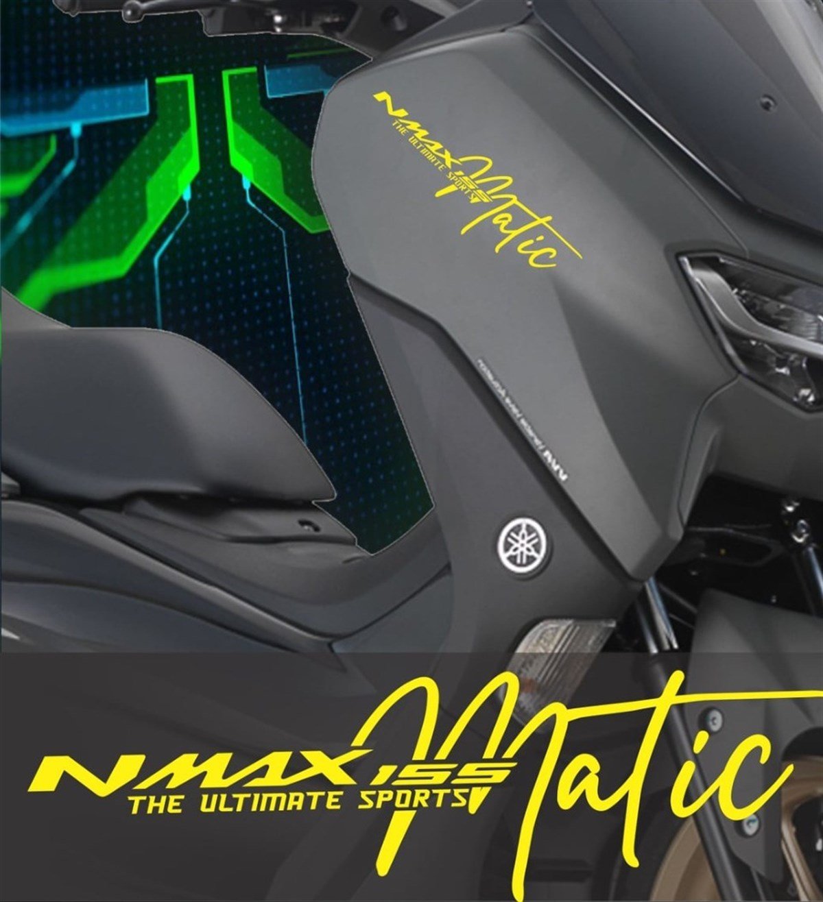 Yamaha Nmax 155 Matic Sarı Sticker Etiket Modeli