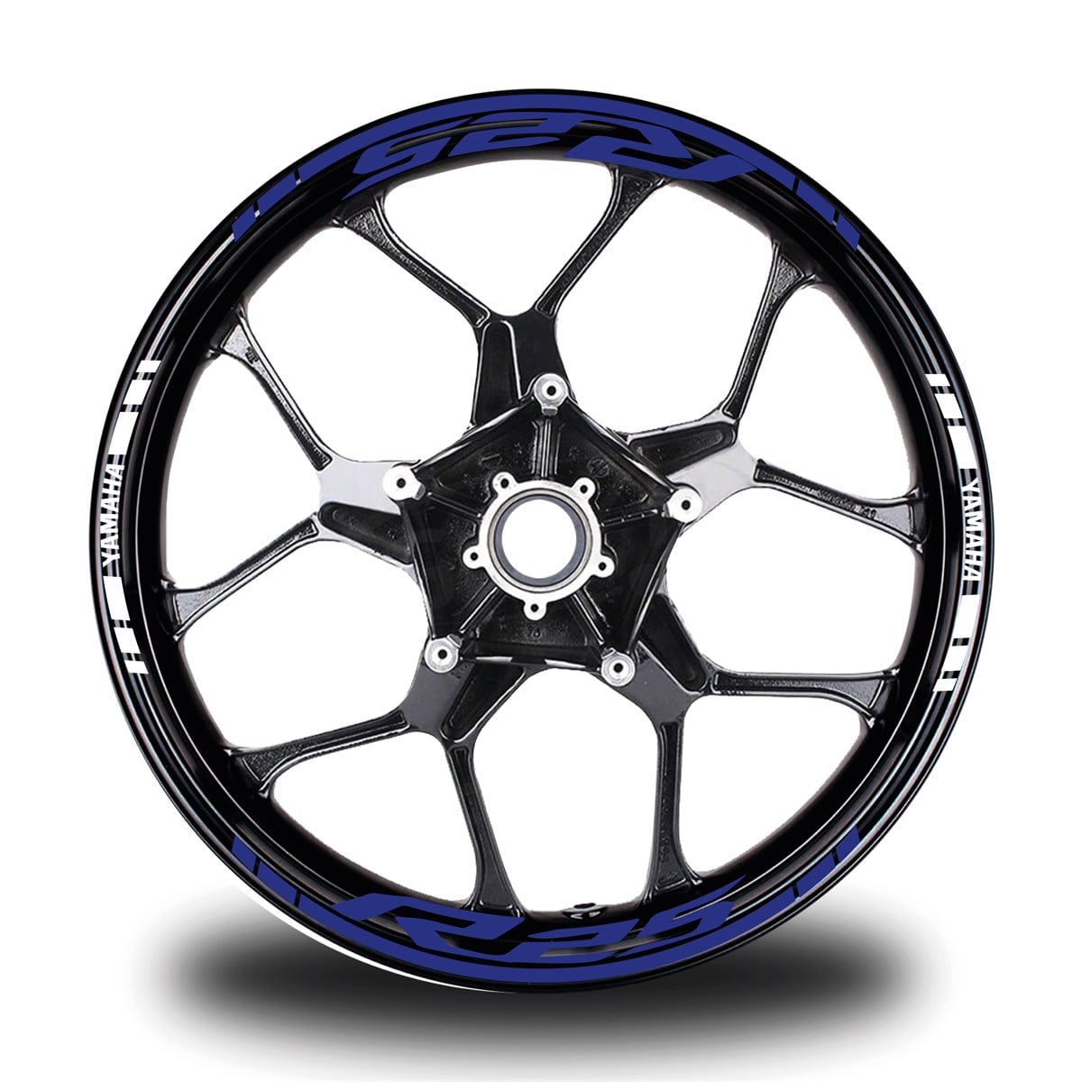 Yamaha R25 Yazılı Mavi Takım Jant Sticker Modeli