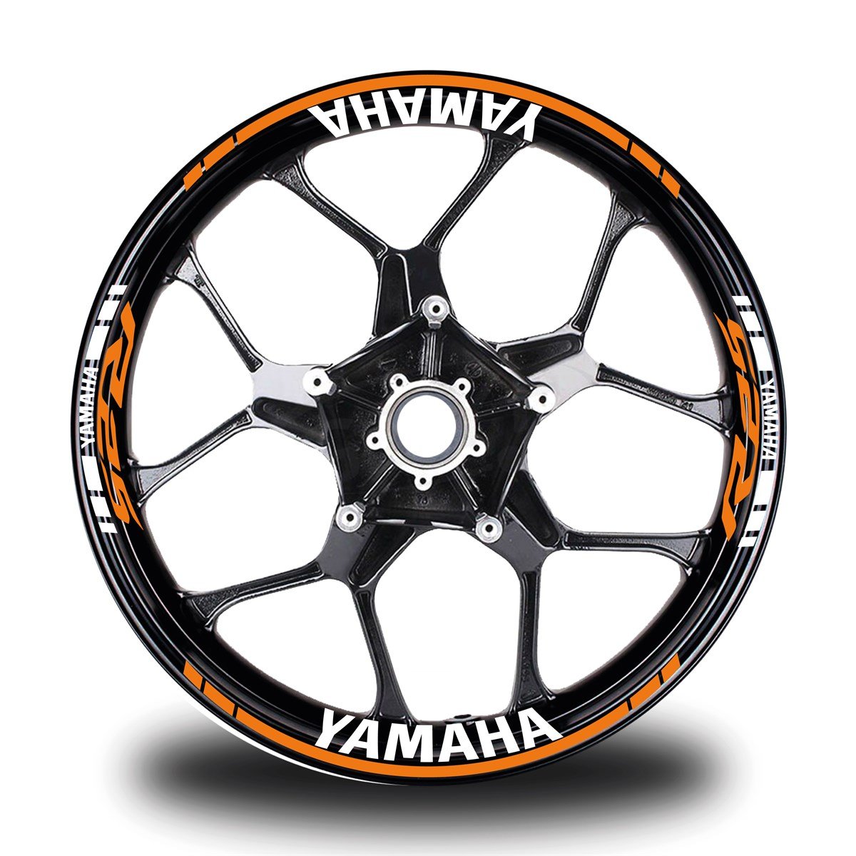 Yamaha R25 Yazılı Neon Turuncu Takım Jant Sticker Modeli