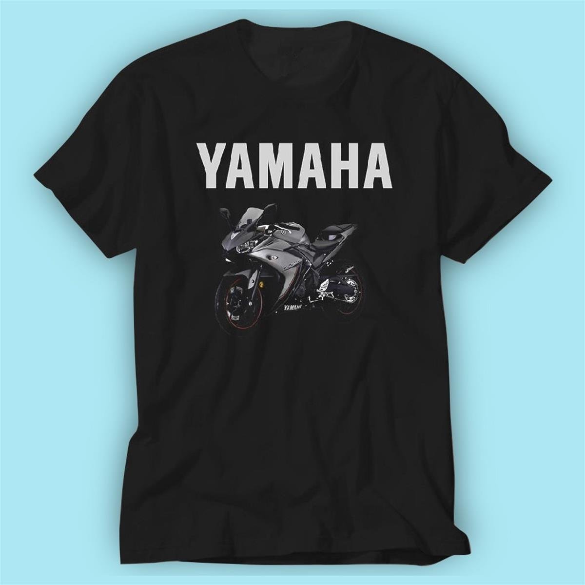 Yamaha Siyah Baskı Logo Tshirt Modeli
