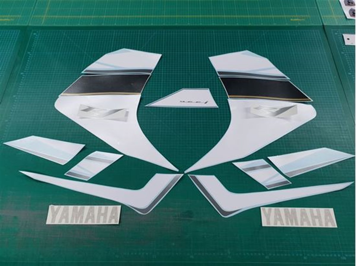 2008 R1 Sticker Yamaha Siyah-Lacivert YZF R1 2008 Sticker Etiket Modeli [ Motiker