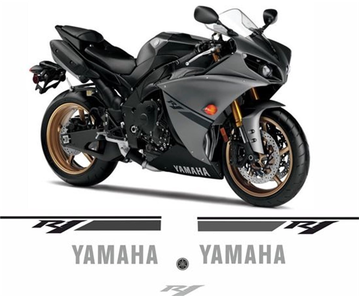 Yamaha Siyah YZF R1 2014 Takım Sticker Etiket Modeli