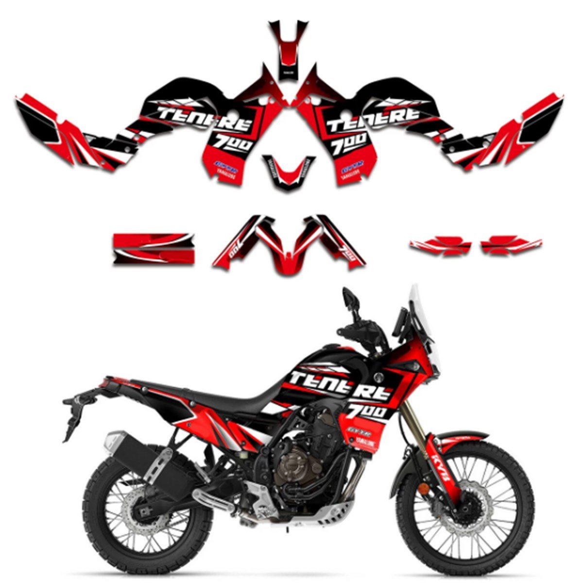 Yamaha Tenere 700 Takım Sticker Etiket Modeli