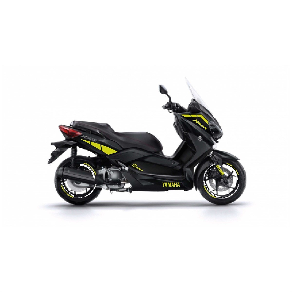 Yamaha Xmax 250 2 Kesikli Siyah Renk Sticker Modeli Jant Dahil