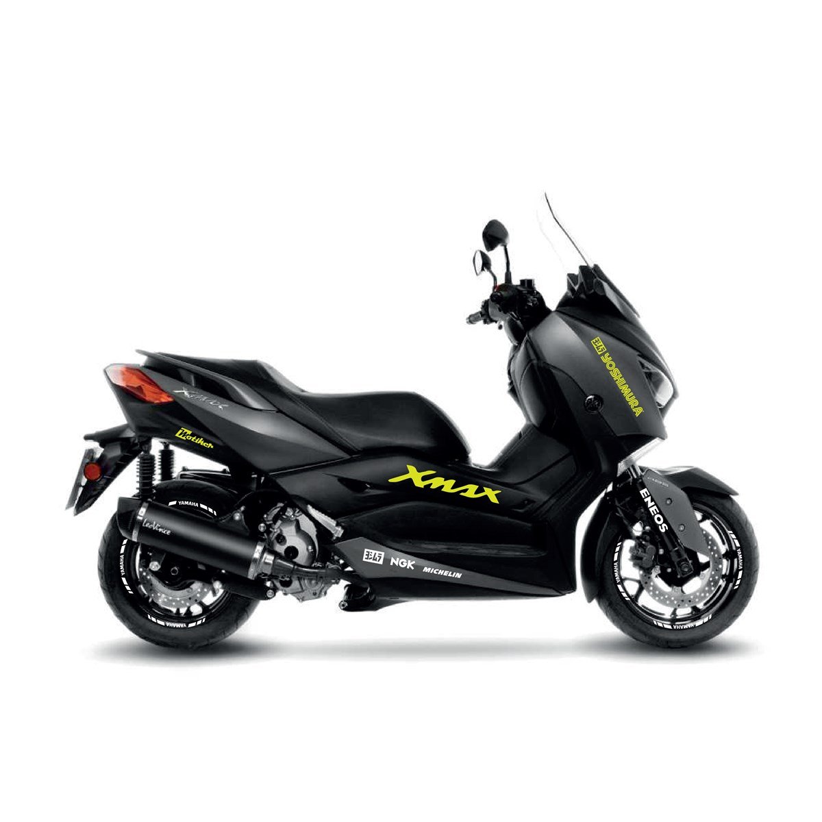 Yamaha XMAX Beyaz Neon Sarı Yoshimura Sticker Etiket Modeli