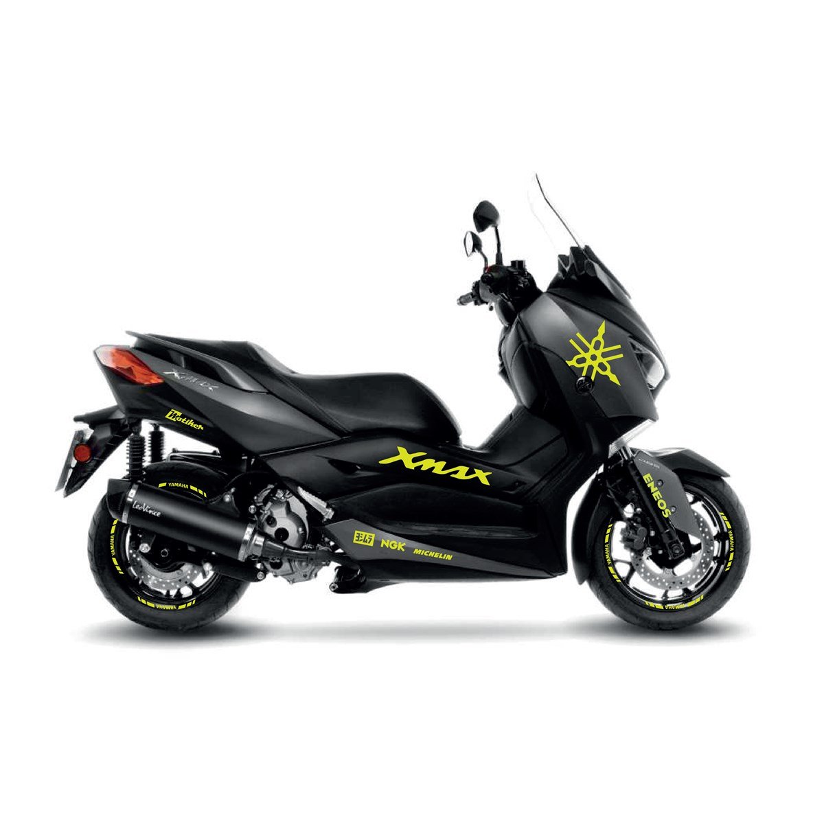 Yamaha XMAX Neon Sarı Desenli Sticker Etiket Modeli