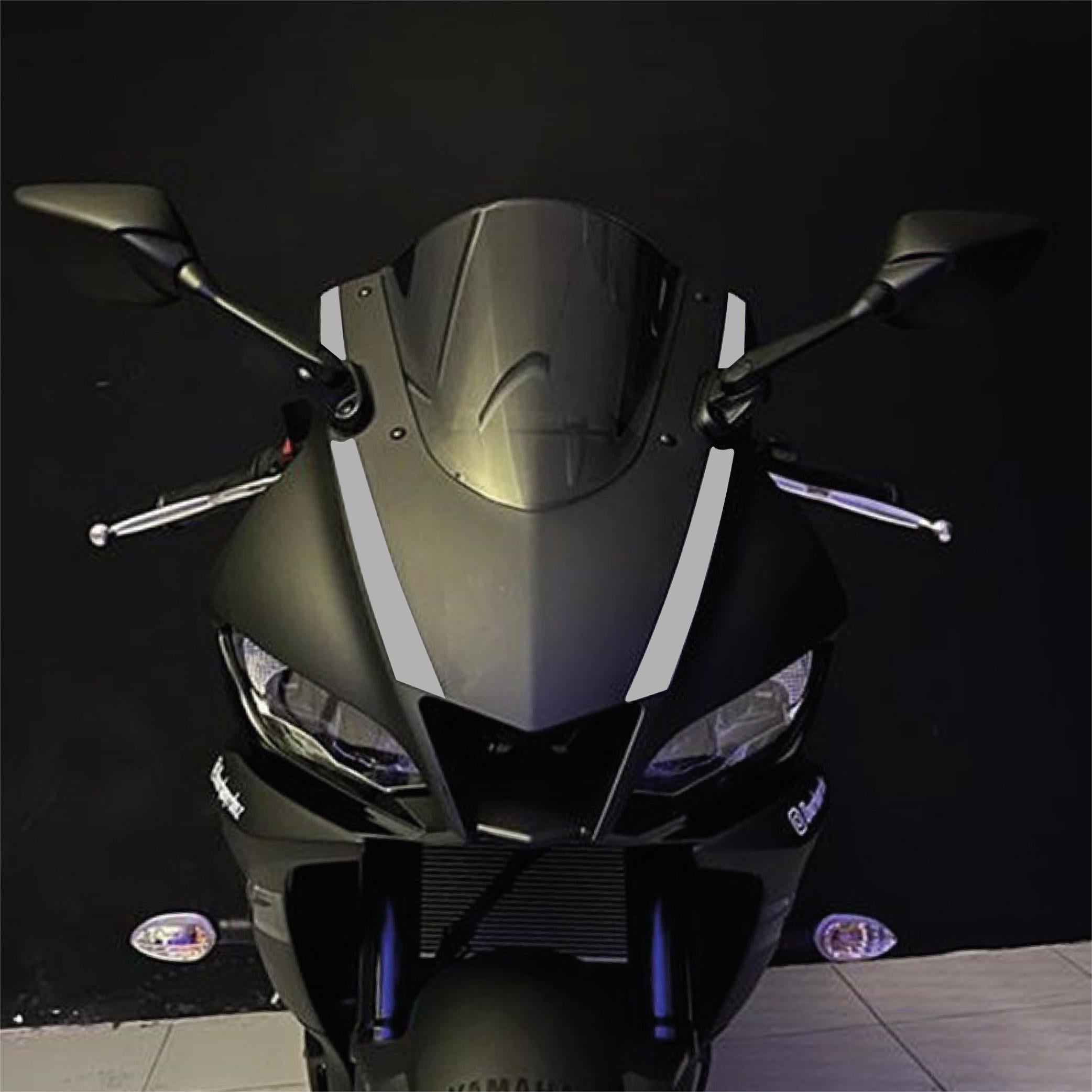 R25Yamaha YZF R25 2019-2024 Ön Kafa Çizgi Sticker Nardo Gri