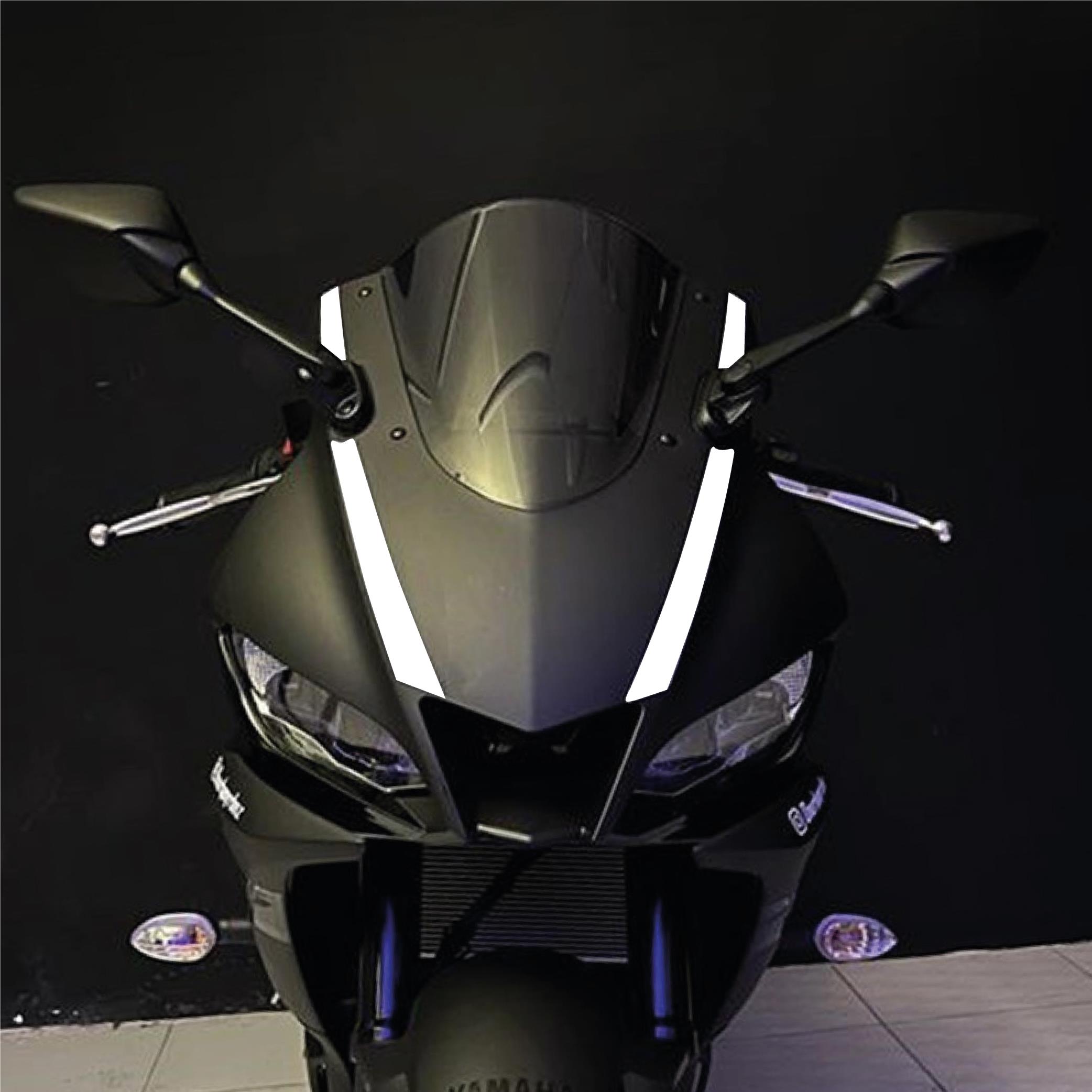 R25Yamaha YZF R25 2019-2024 Ön Kafa Çizgi Sticker Beyaz