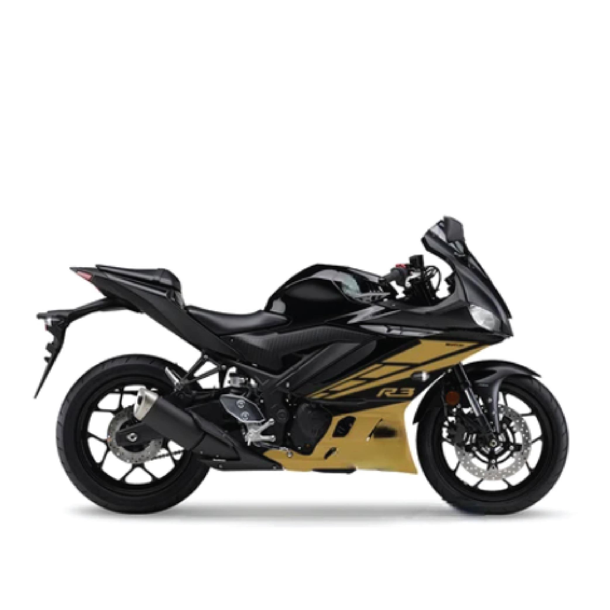 YAMAHA YZF-R25 2019-2024 R-TRIANGLE Gold Tasarım Motosiklet Sticker Etiket Modeli