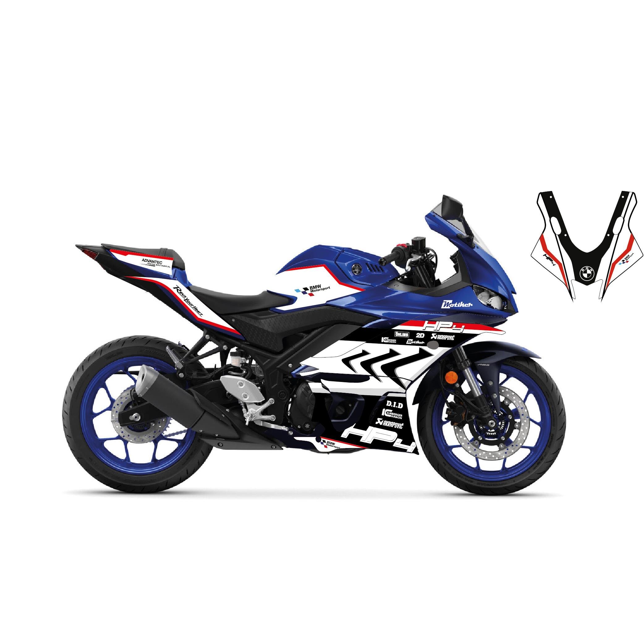 Yamaha YZF R25 BMW HP4 Tasarımı 19-22 Model