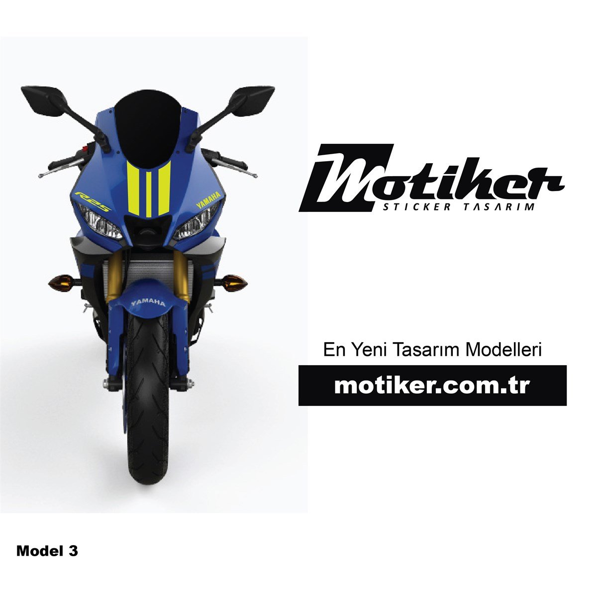 Yamaha YZF-R25 Ön Kafa Sticker Modelİ 1 -  2019 Üzeri 