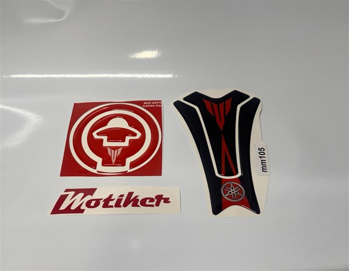 Yamaha YZF R25 Tank Pad ve Depo Kapak Pad Damla Sticker Modeli