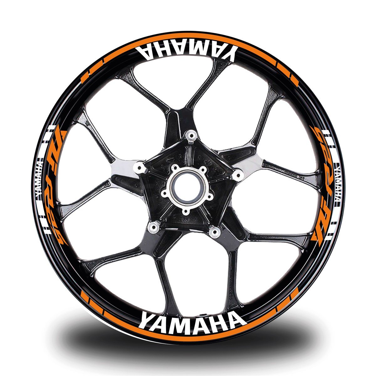 Yamaha YZF R25 Yazılı Neon Turuncu Takım Jant Sticker Modeli