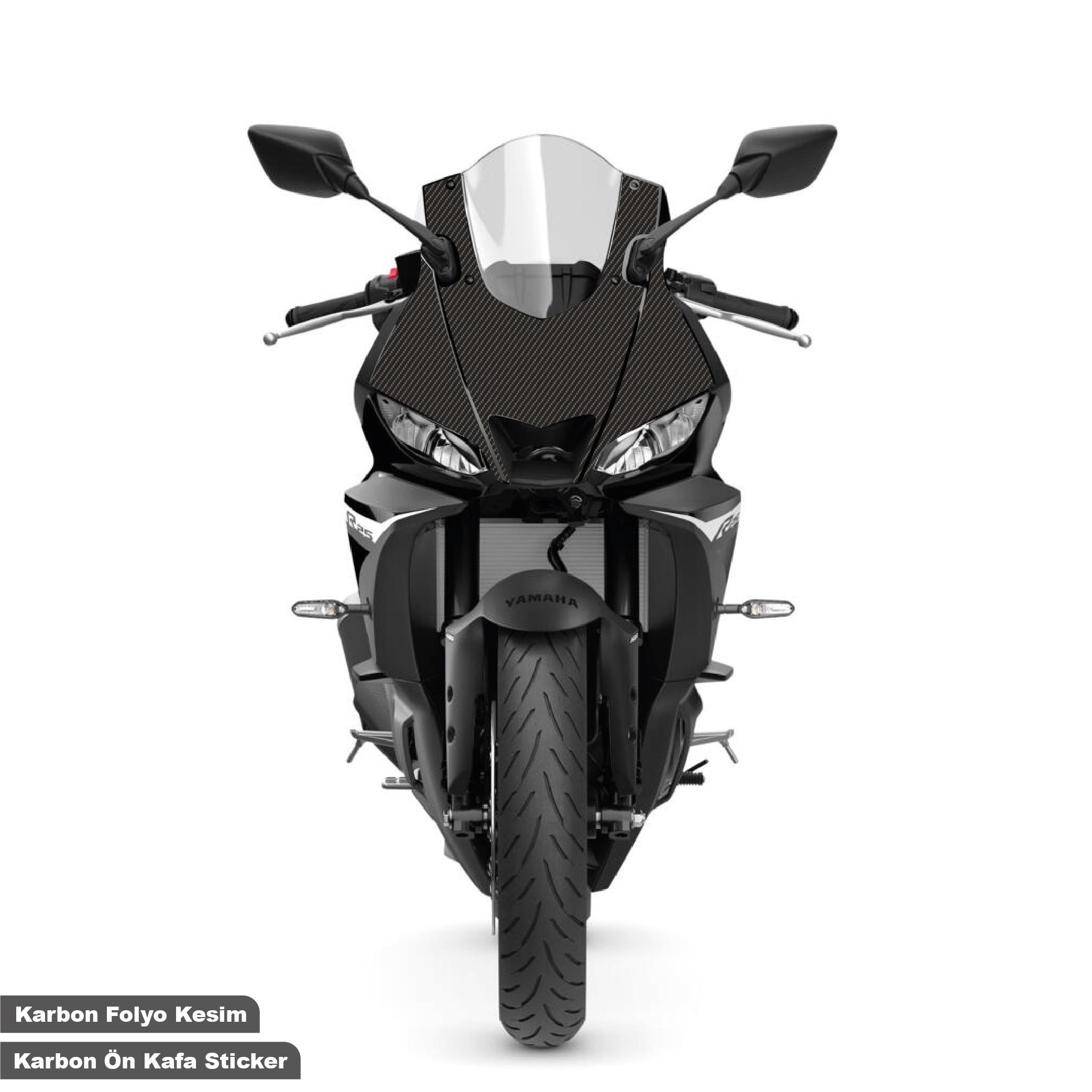 R25YAMAHA YZF-R25 / YZF-R3 Ön Kafa Karbon Sticker Etiket Modeli