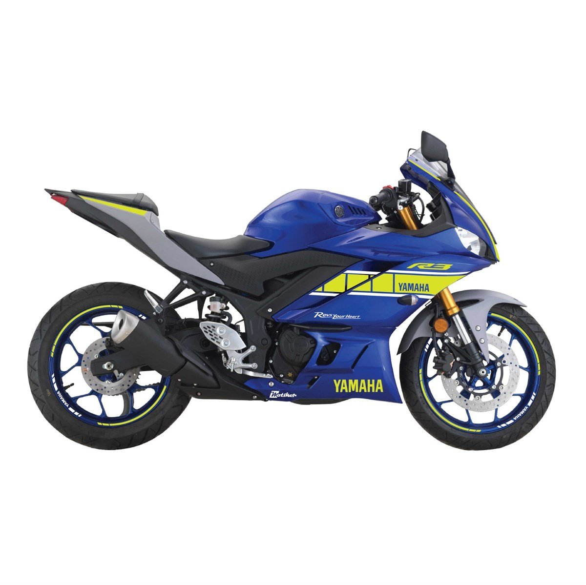 Yamaha YZF R3 Sarı Beyaz Sticker Tasarım