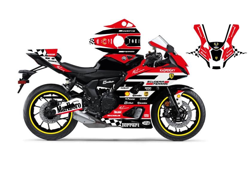 Yamaha YZF R7 Ferrari Tasarım Parçalı Ful Kaplama 