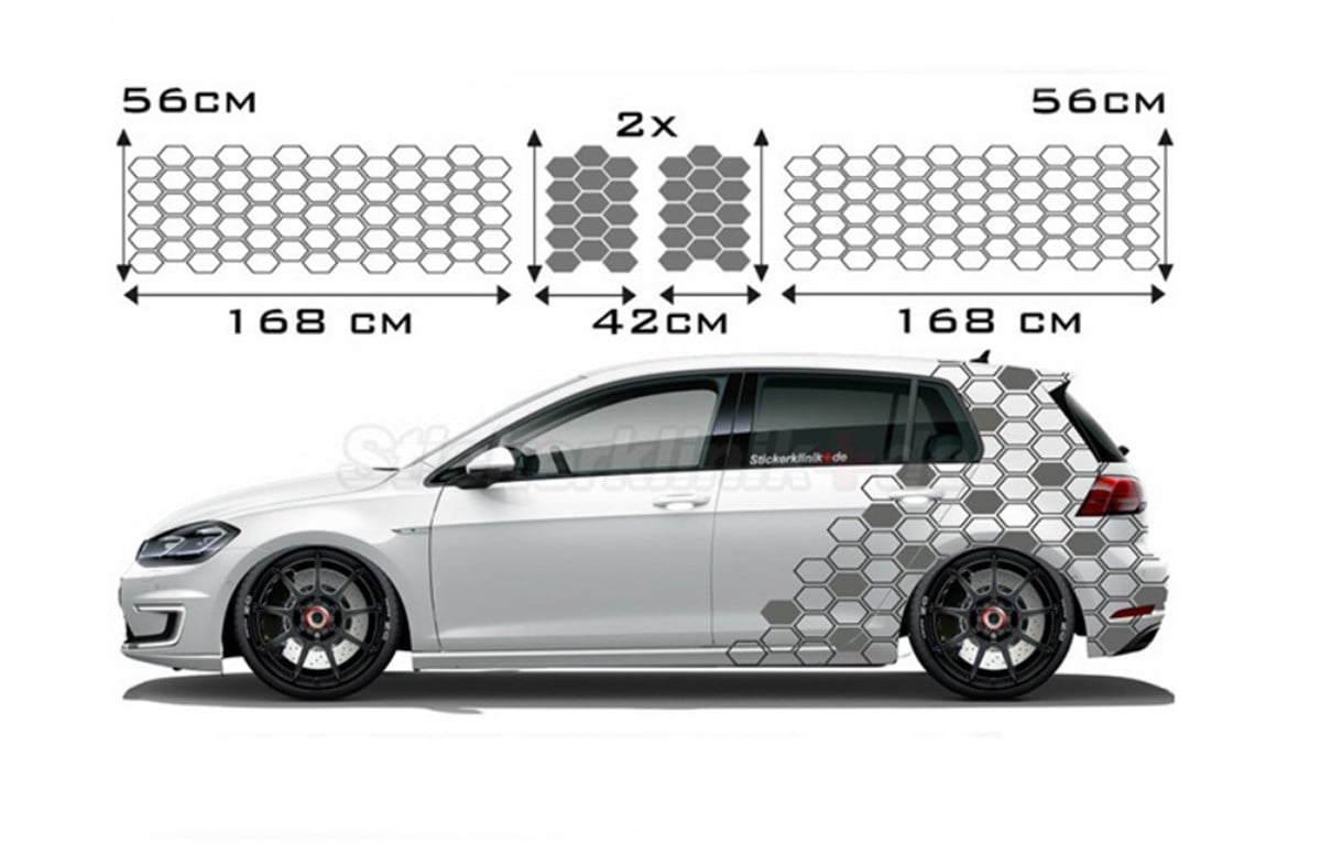 Yan Kapı Petek Desenli Sticker Etiket Modeli