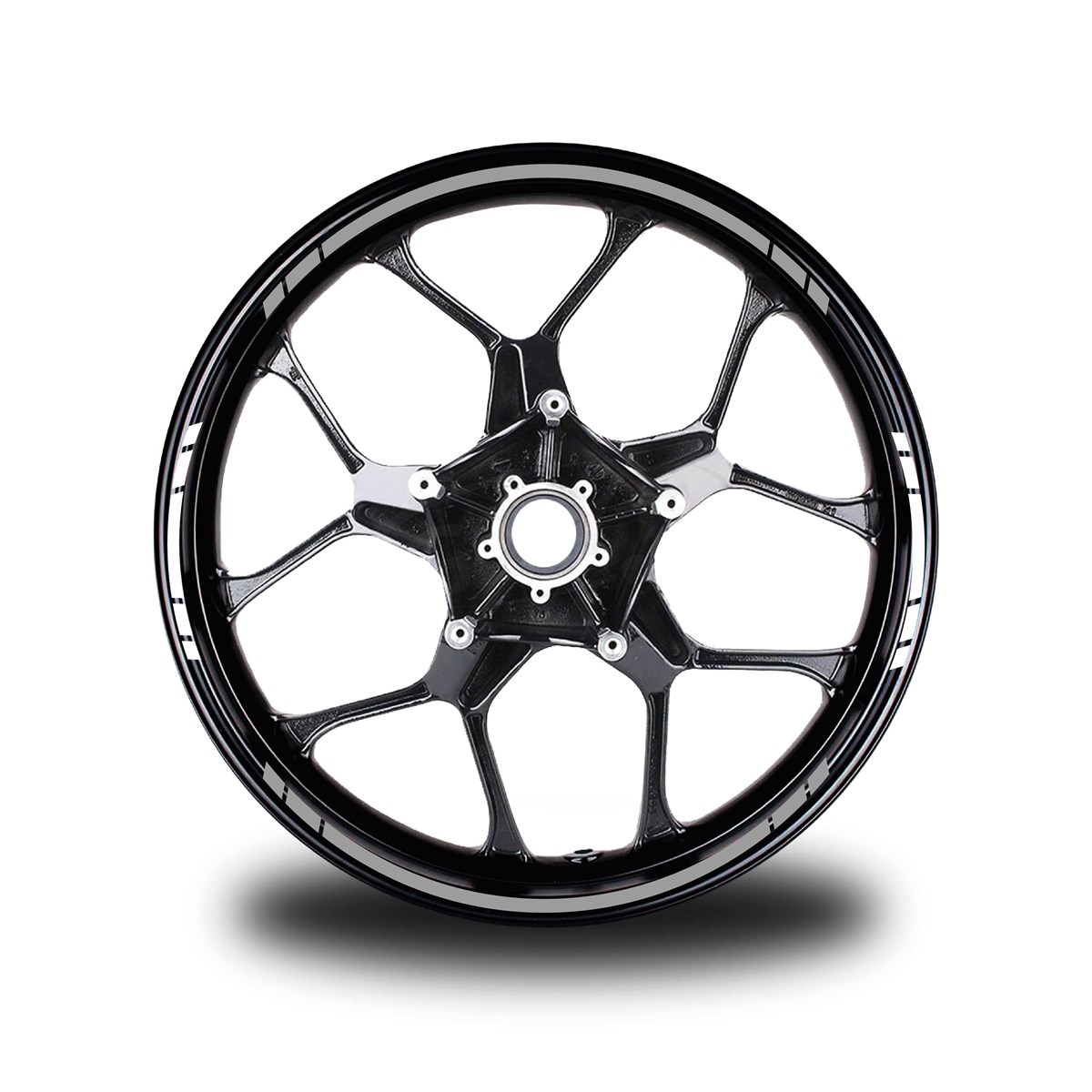 YAZISIZ UZUN KISA KESİKLİ ÇİFT RENK 16'LI JANT STICKER MODELİ