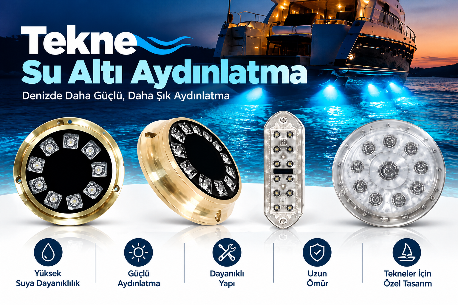 Tekne Su Altı Aydınlatma Modelleri ve Fiyatları