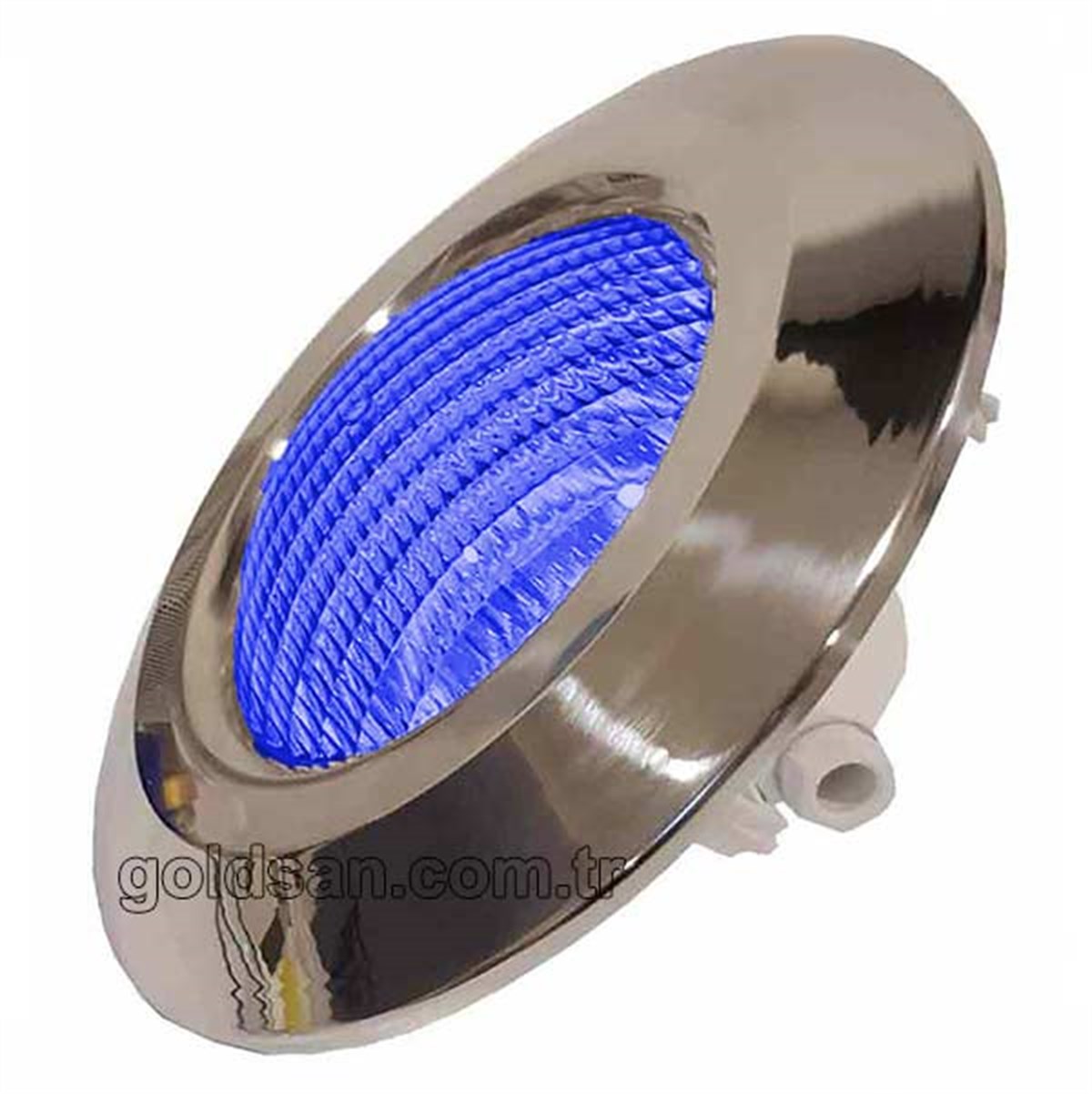 Kovanlı Havuz Lambası Krom Kaplamalı Power Ledli Mavi