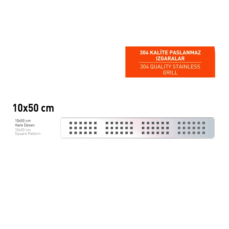 10 Cm Paslanmaz Kanal Izgara