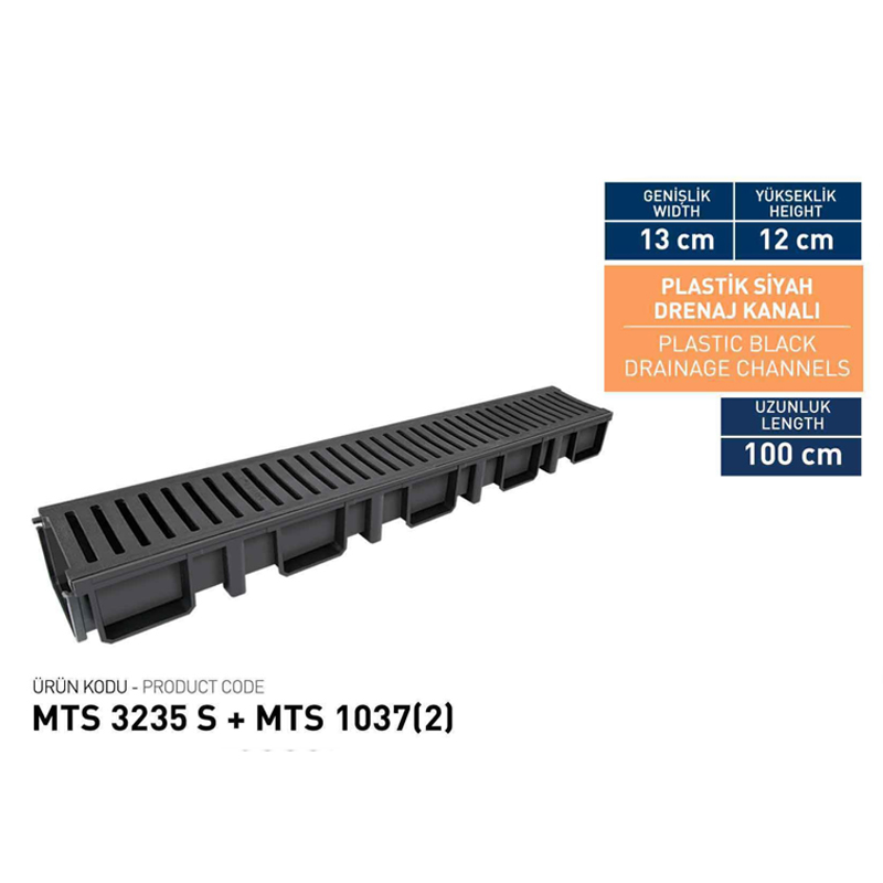 13 Cm Plastik Kanal Izgarası Siyah