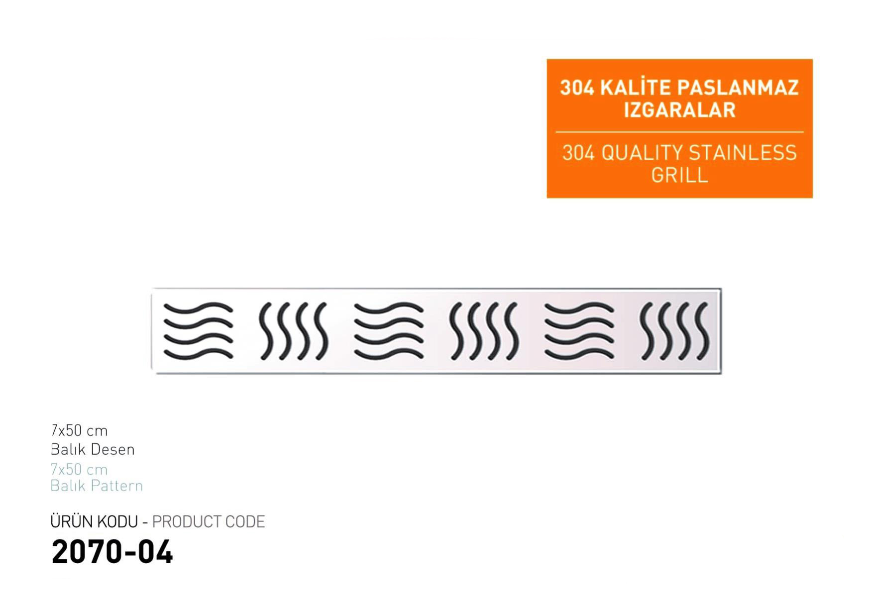 7 Cm Paslanmaz Kanal Izgara