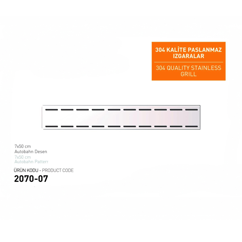 7 Cm Paslanmaz Kanal Izgara 304
