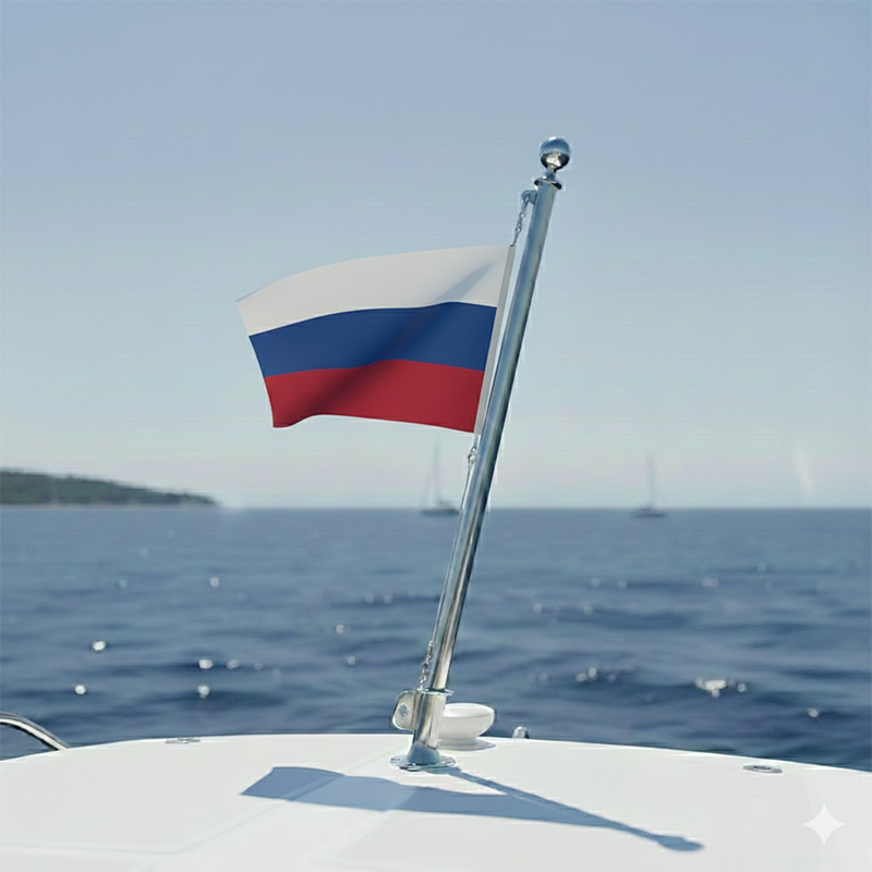 Tekne ve Yat İçin Rusya  Bayrağı Polyester