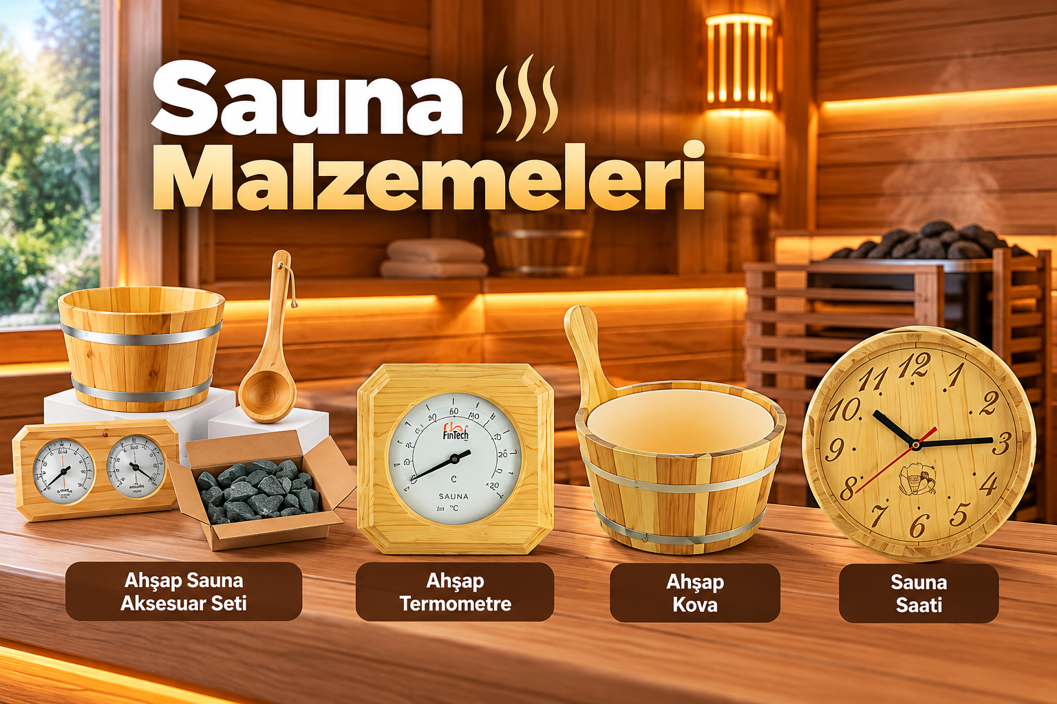 Sauna Aksesuarları ve Ahşap Sauna Malzemeleri