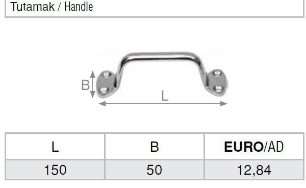 Tekne Güverte Paslanmaz Tutamak